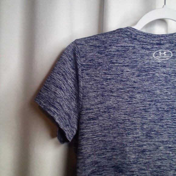Under Armour Shirt Women S ? V-neck Short Sleeve Active Athletic Blue - Picture 3 of 16